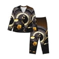 thumbnail image 1 of Lsque Casino Cards Pattern Long Sleeve Pajama Set for Women - Soft 2-Piece Sleepwear and Loungewear Set with Pockets, Comfy Nightwear-Medium, 1 of 7