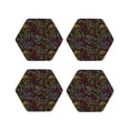 thumbnail image 1 of Lsque Casino Icons Pattern 4" Drink Coasters Set of 4, PVC Leather Absorbent Coasters, Table Coaster Set Decorative Coffee Cup Coasters Housewarming Gift -Hexagon, 1 of 6