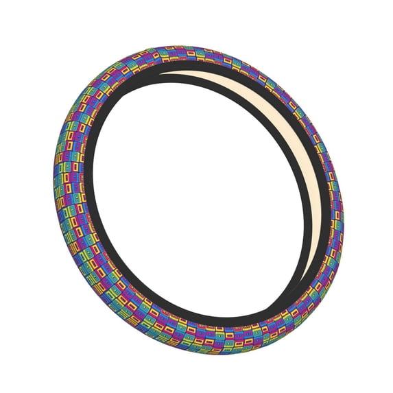 Lsque Cassette Tapes Ultra Soft Car Steering Wheel Cover for Women, Standard 15 inch Size for Truck Van SUV Auto
