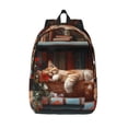 thumbnail image 1 of Lsque Cat Asleep Among Flowers Pattern Canvas Daypack, Durable Backpack, High-quality Versatile Backpack,Vintage Compact Backpack-Medium, 1 of 6