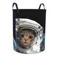 thumbnail image 1 of Lsque Cat Astronaut pattern Laundry Hamper Basket, Tall Woven Rope Hamper Basket for Clothes, Lightweight Storage Basket, Collapsible Waterproof-Small, 1 of 8
