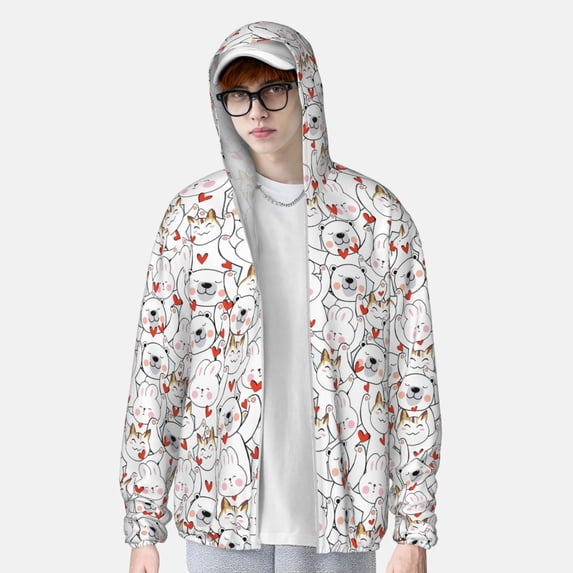 Lsque Cat Bear Rabbit UPF 50+ Lightweight Sun Protection Men's Women's Long Sleeve Shirt, Hoodie Performance -