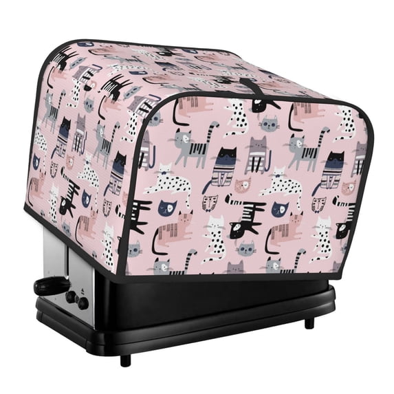 Lsque Cat Print 4 Slice Toaster Cover , Kitchen Appliance Dustproof Protector , Toaster Protector Dustproof Kitchen Appliance Cover