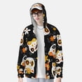 thumbnail image 1 of Lsque Cat Skulls and Flowers UPF 50+ Lightweight Sun Protection Men's Women's Long Sleeve Shirt, Hoodie Performance -Small, 1 of 9