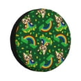 thumbnail image 1 of Lsque Cat St Patrick's day Pattern Tire Covers - Tough Tire Wheel Protector for Truck, SUV, Trailer, Camper, RV-15 inch, 1 of 6