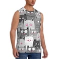 thumbnail image 1 of Lsque Cats Group Print Men's Cotton Blend Sleeveless Muscle Shirts (S-3XL)- Moisture Wicking, Odor Protection, UPF 30+,X-Large, 1 of 8