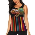thumbnail image 1 of Lsque Chameleon Panther On Colored Pencils Printed Workout Tank Tops for Women, Athletic Sports Tank Tops, Compression Sleeveless Dry Fit Shirts,Sleeveless Yoga Shirt-Large, 1 of 9