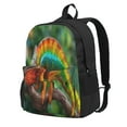 thumbnail image 1 of Lsque Chameleon Pattern Adult Backpack – Durable & Lightweight PU Canvas Storage Bag , 15” Laptop Compartment, and Multiple Pockets, 1 of 7