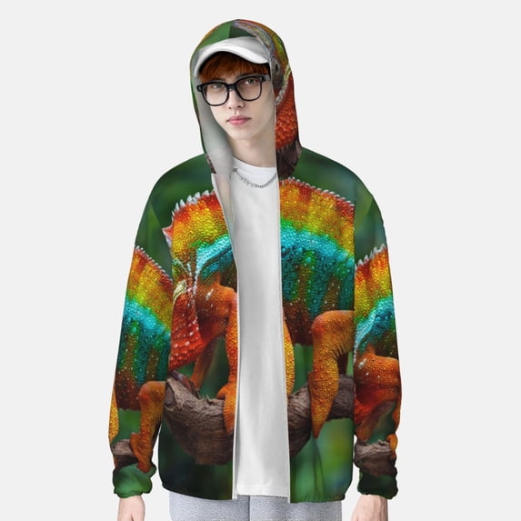 Lsque Chameleon UPF 50+ Lightweight Sun Protection Men's Women's Long Sleeve Shirt, Hoodie Performance -XX-Large