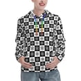 thumbnail image 1 of Lsque Checkerboard With Snowflake 1 Pattern Casual Women's Hoodie,Hooded Sweatshirt with Kangaroo Pocket,Pullover Hoodie with Eye-catching Drawstrings-Medium, 1 of 7