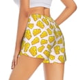 thumbnail image 1 of Lsque Cheese Printed Women's Running Shorts with Liner Pockets,Elastic Quick Dry Workout Athletic Gym Yoga Shorts,Womens High Waist Shorts-Small, 1 of 9
