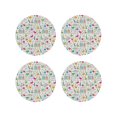thumbnail image 1 of Lsque Chemical Flasks And Test Tubes Pattern 4" Drink Coasters Set of 4, PVC Leather Absorbent Coasters, Table Coaster Set Decorative Coffee Cup Coasters Housewarming Gift -Round Shape, 1 of 6