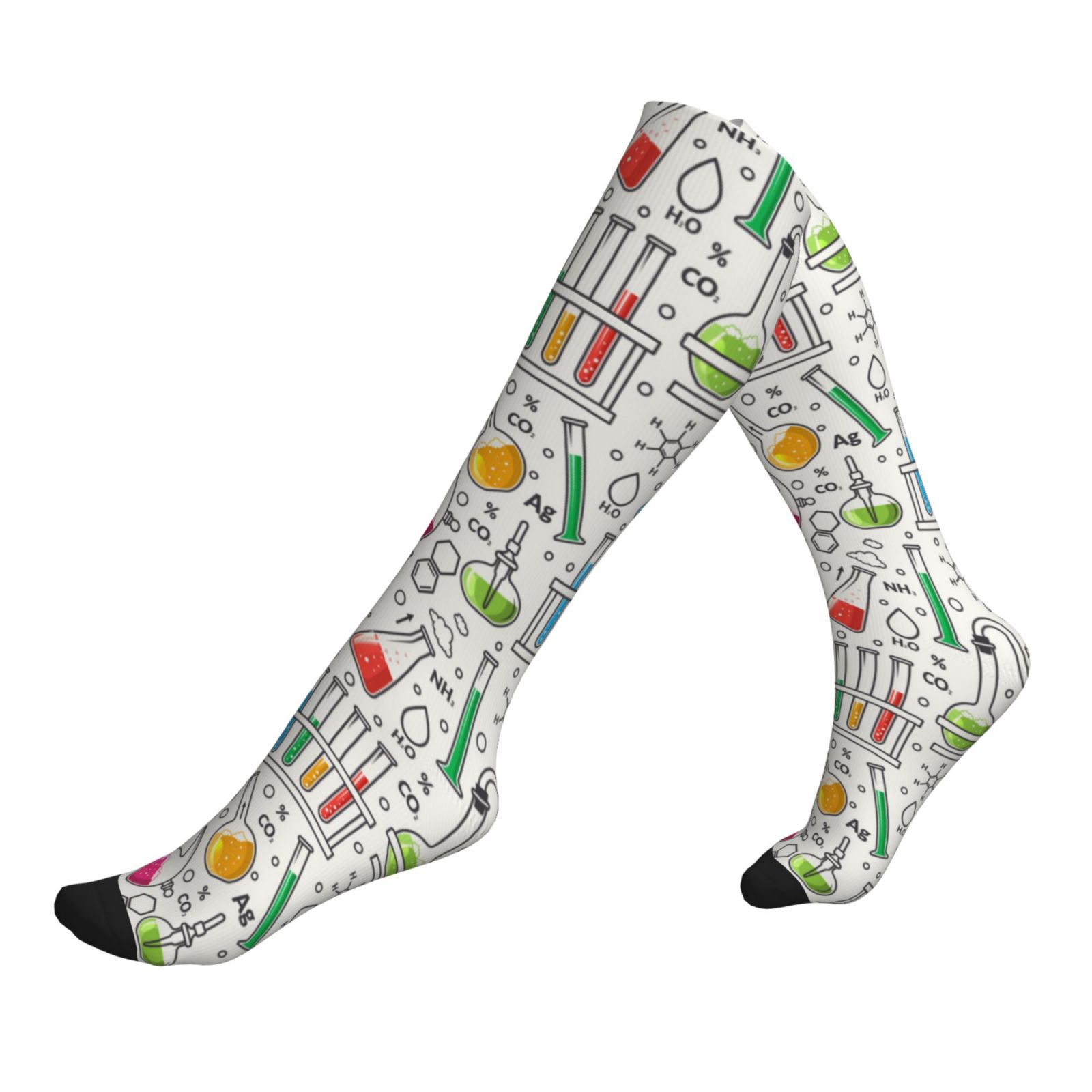Lab Test Sock Lsque Chemical Flasks And Test Tubes Pattern Sport Compression Socks ...