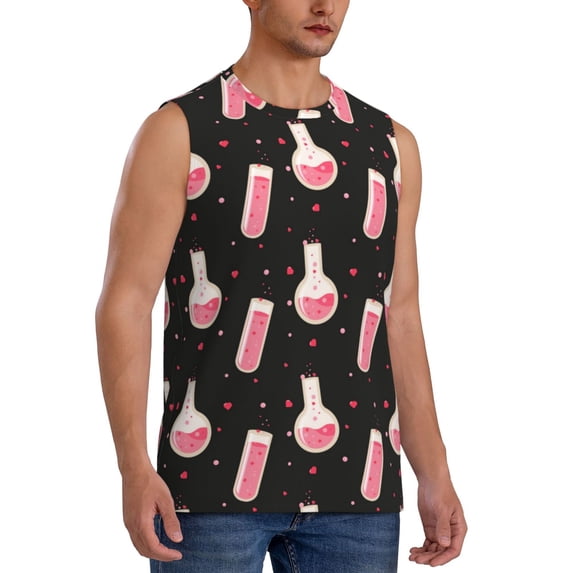 Lsque Chemistry Tools 1 Print Men's Cotton Blend Sleeveless Muscle Shirts (S-3XL)- Moisture Wicking, Odor Protection, UPF 30+,XX-Large