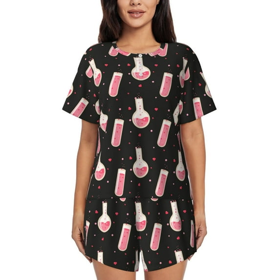 Lsque Chemistry Tools 1 Women's Short-Sleeved Pajama Set - 2 Piece Soft and Lightweight Sleepwear Set-X-Large