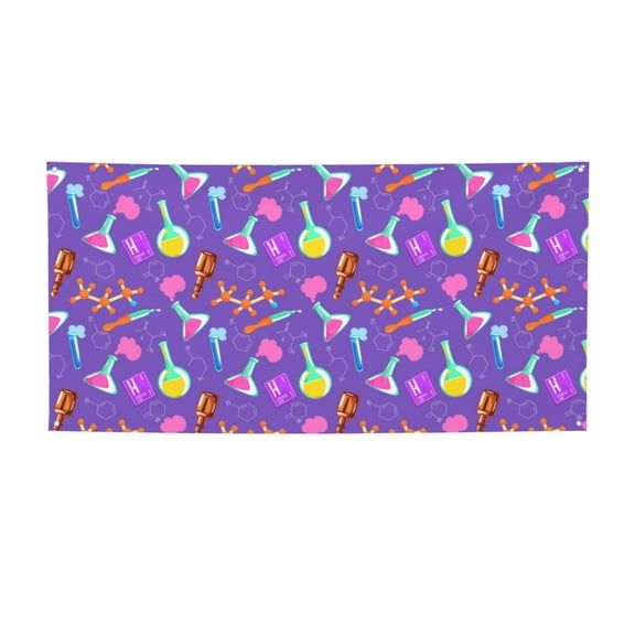 Lsque Chemistry Tools Pattern Party Banner, Festive Banner , Holiday Celebrations and Events for Carnival Birthday Party Festival Decorations-Small
