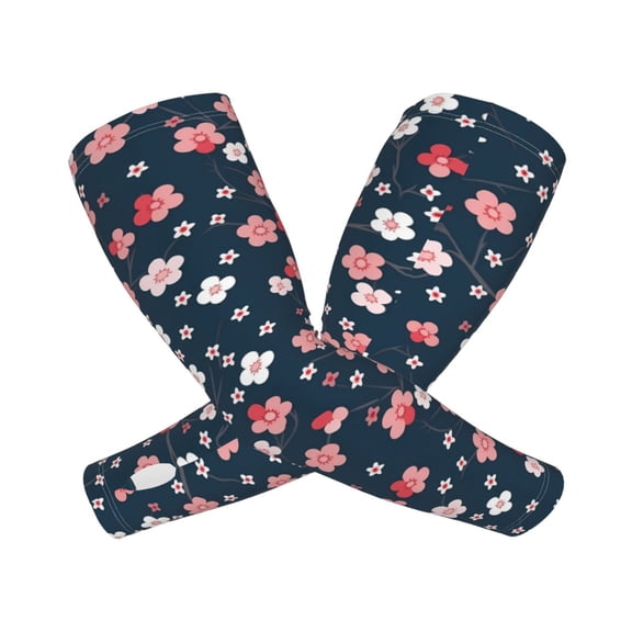 Lsque Cherry Blossoms Cooling Arm Sleeves for Men & Women -Compression Sleeves to Cover Arms for Working,Sun Sleeves for UV Protection,Breathable, Moisture-Wicking