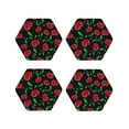 thumbnail image 1 of Lsque Cherry Pattern 4" Drink Coasters Set of 4, PVC Leather Absorbent Coasters, Table Coaster Set Decorative Coffee Cup Coasters Housewarming Gift -Hexagon, 1 of 6