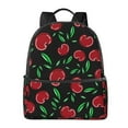 thumbnail image 1 of Lsque Cherry Pattern Backpack – School Travel Canvas Daypack with Ergonomic Padded Straps, Multiple Compartments & Leather Handle, 1 of 2