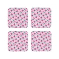 thumbnail image 1 of Lsque Cherry Strawberry Pattern 4" Drink Coasters Set of 4, PVC Leather Absorbent Coasters, Table Coaster Set Decorative Coffee Cup Coasters Housewarming Gift -Square, 1 of 6