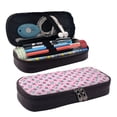 thumbnail image 1 of Lsque Cherry Strawberry Printed Big Capacity PU Leather Pencil Case Large Pencil Pouch Stationery Pen Bag Pencil Holder for Teen, 1 of 6
