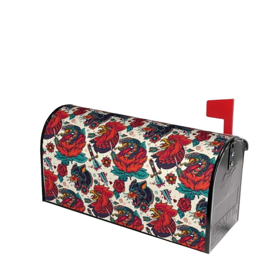 Lsque Chicken Mailbox Cover Standard Size ,Magnetic Mailbox Covers Post Wraps Letter Box Cover -25.5x21 in