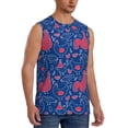 thumbnail image 1 of Lsque Chicken and Rooster Print Men's Cotton Blend Sleeveless Muscle Shirts (S-3XL)- Moisture Wicking, Odor Protection, UPF 30+,XX-Large, 1 of 8