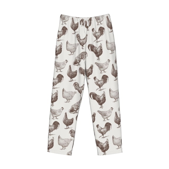 Lsque Chickens Print Men's Pajama Pants, Lounge Pant - Comfortable Home Wear,Elastic Waistband, Stylish Design-X-Large