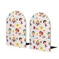 thumbnail image 1 of Lsque Childrens Party Printed Wood Bookends,Non-Skid Bookend for Shelves,Heavy Duty Support Bookends,Non-Slip Foam Pads for Office, Home, and Library,1 Pair, 1 of 8