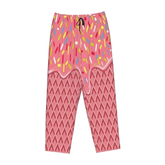 Lsque Chocolate with Flowing Cream Print Women's Pajama Pants, Lounge Pant - Comfortable Home Wear,Elastic Waistband, Stylish Design-Medium