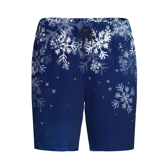 Lsque Christmas Blue Mens Sleep Pajama Shorts,Short Pajama Pants, Cotton Ultra-Soft Knit-XX-Large
