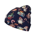 thumbnail image 1 of Lsque Christmas Critters Delight Pattern Knitted Beanie, Unisex Winter Hat, Knit Hat Winter Beanies Thick Fisherman Beanies Cuffed Plain Skull Caps, 1 of 6