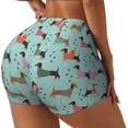 thumbnail image 1 of Lsque Christmas Dachshund Pattern High Waisted Biker Shorts for Women-Tummy Control Fitness Athletic Workout Running Yoga Gym Shorts,Moisture-Wicking-XX-Large, 1 of 9