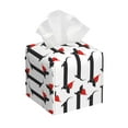 thumbnail image 1 of Lsque Christmas Dachshund Printed Tissue Box Cover Holder, Facial Paper Organizer Dispenser,Square with Bottom Belt, PVC Leather Decorative Organizer, 1 of 8