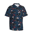 thumbnail image 1 of Lsque Christmas Dachshund pattern Hawaiian Shirt for Men, Unisex Summer Beach Casual Short Sleeve Button Down Shirts-X-Large, 1 of 9