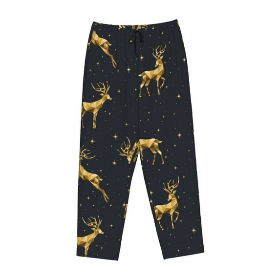 Lsque Christmas Deers Print Women's Pajama Pants, Lounge Pant - Comfortable Home Wear,Elastic Waistband, Stylish Design-X-Large