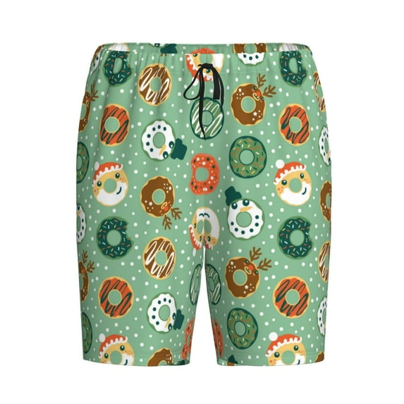 Lsque Christmas Donuts Mens Sleep Pajama Shorts,Short Pajama Pants, Cotton Ultra-Soft Knit-Medium