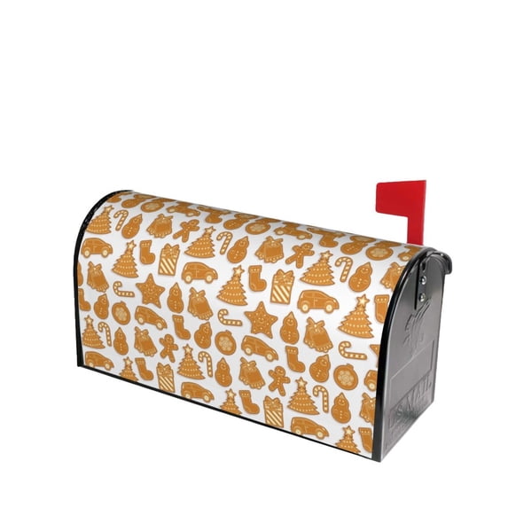 Lsque Christmas Elements Mailbox Cover Standard Size ,Magnetic Mailbox Covers Post Wraps Letter Box Cover -25.5x21 in