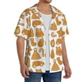 thumbnail image 1 of Lsque Christmas Elements print Men's Cuban Collar Short Sleeve Shirt Summer Beachwear Casual Button Down Fashionable Vacation Leisure Shirt-X-Large, 1 of 7