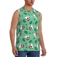 thumbnail image 1 of Lsque Christmas French Bulldog Print Men's Cotton Blend Sleeveless Muscle Shirts (S-3XL)- Moisture Wicking, Odor Protection, UPF 30+,XX-Large, 1 of 8