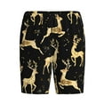 thumbnail image 1 of Lsque Christmas Gold Deers Mens Sleep Pajama Shorts,Short Pajama Pants, Cotton Ultra-Soft Knit-X-Large, 1 of 9