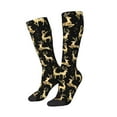 thumbnail image 1 of Lsque Christmas Gold Deers Printed Crew Socks Men's Women's LightWeight Thin Casual Calf Socks ,Knee High Socks,Cotton Socks, 1 of 9