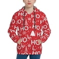 thumbnail image 1 of Lsque Christmas Hohoho Patten Youth Hoodie Sweatshirt Pullover with Kangaroo Pocket Boys and Girls Hoodie Warm Hoodie for Kids-Medium, 1 of 6