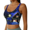 thumbnail image 1 of Lsque Christmas Night Printed Women'S Sports Bra, Compression, Moisture Wicking, High-Impact Sports Bra For Women,Supportive sports bra-Small, 1 of 9