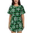 thumbnail image 1 of Lsque Christmas Pattern At Buffalo Plaid Women's Short-Sleeved Pajama Set - 2 Piece Soft and Lightweight Sleepwear Set-Medium, 1 of 9