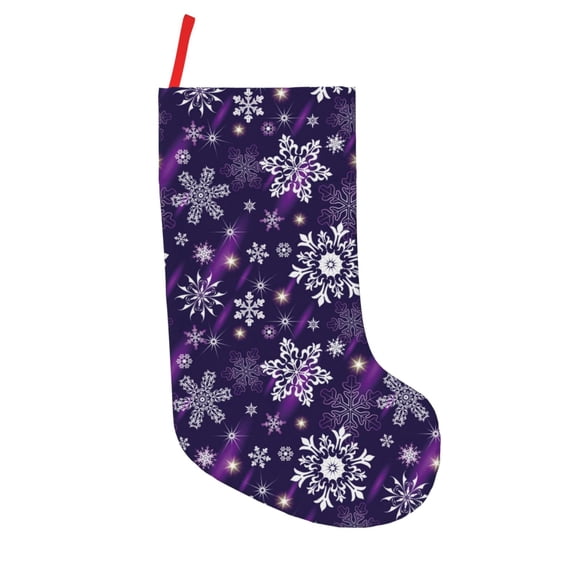 Lsque 18 Inches Christmas Purple Snowflakes Pattern Christmas Stockings Hanging Ornaments,Knitted Xmas Fireplace Hanging Stocking,Holiday Decoration