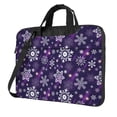 thumbnail image 1 of Lsque Christmas Purple Snowflakes Pattern Laptop Bag – Portable & Slim Single-Shoulder Computer Case with Adjustable Strap, Protective, Lightweight for 13”/14”/15.6” Laptops, 1 of 7