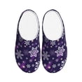 thumbnail image 1 of Lsque Christmas Purple Snowflakes Pattern Womens Comfort Cotton on Scuff With Memory Foam and Anti-skid Sole Slipper-42/43, 1 of 7