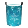 thumbnail image 1 of Lsque Christmas Snow Pattern Laundry Hamper Basket, Tall Woven Rope Hamper Basket for Clothes, Lightweight Storage Basket, Collapsible Waterproof-Small, 1 of 6