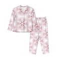 thumbnail image 1 of Lsque Christmas Snowflakes Pattern Long Sleeve Pajama Set for Women - Soft 2-Piece Sleepwear and Loungewear Set with Pockets, Comfy Nightwear-Medium, 1 of 7